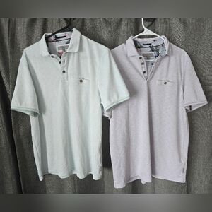 Ted Baker Set Of 2 Mens Pastel Short Sleeve Golf Polos Size 5 (L)